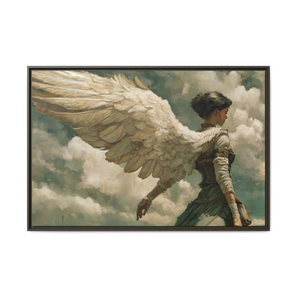 Heavenly Grace Ethereal Angel Wall Art | Pinewood Framed Canvas Wrap