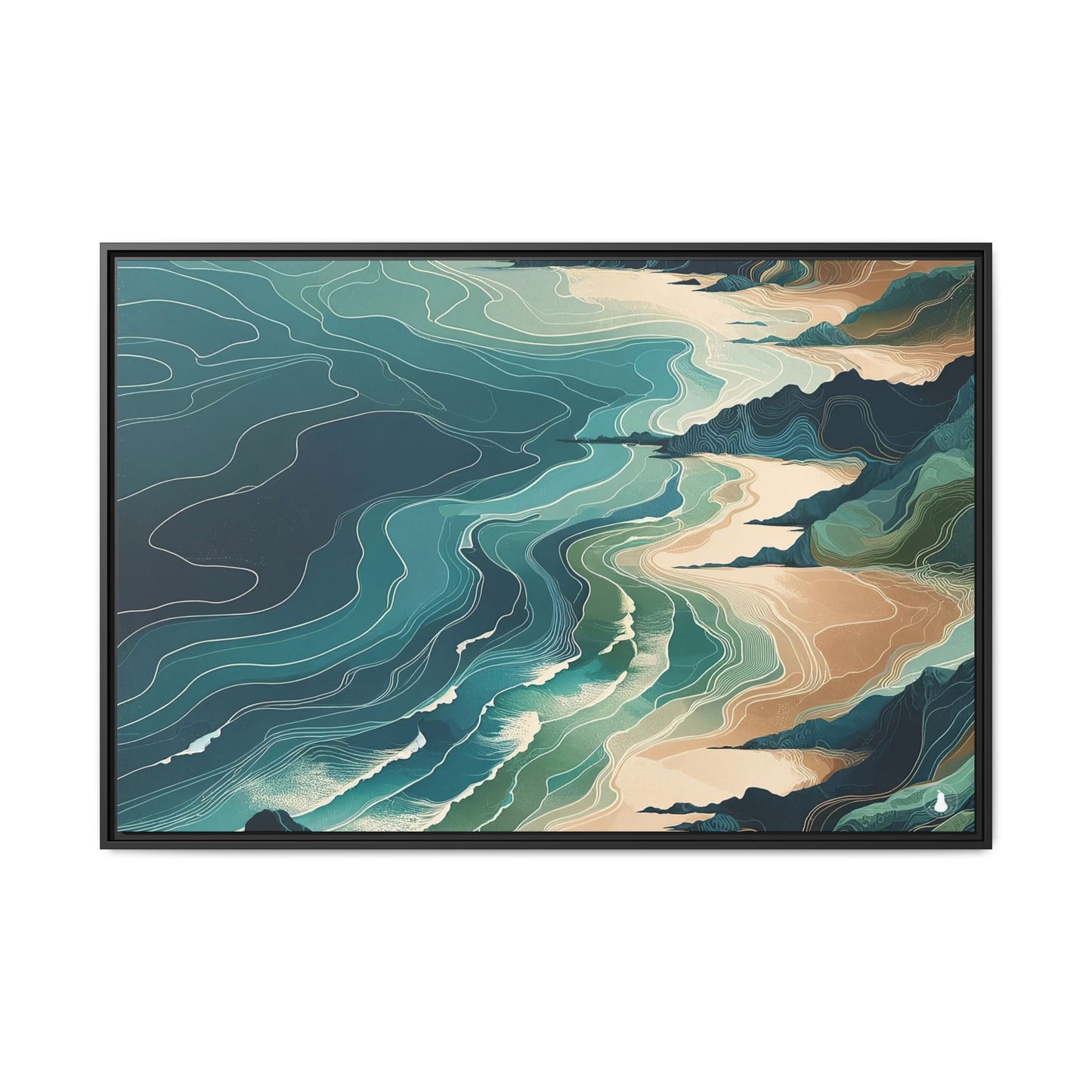 California Ocean Dreaming | Abstract and Nature Inspired Wall Art | Pinewood Framed Canvas Wrap