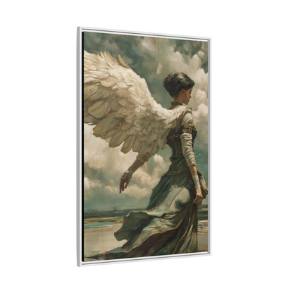 Heavenly Grace Ethereal Angel Wall Art | Pinewood Framed Canvas Wrap