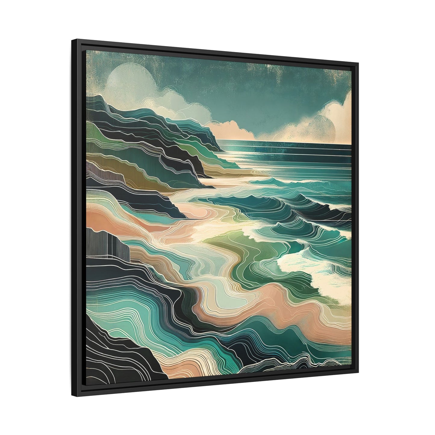 Ocean Calm | Abstract and Nature Inspired Wall Art | Pinewood Framed Canvas Wrap