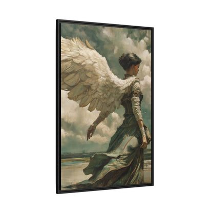 Heavenly Grace Ethereal Angel Wall Art | Pinewood Framed Canvas Wrap