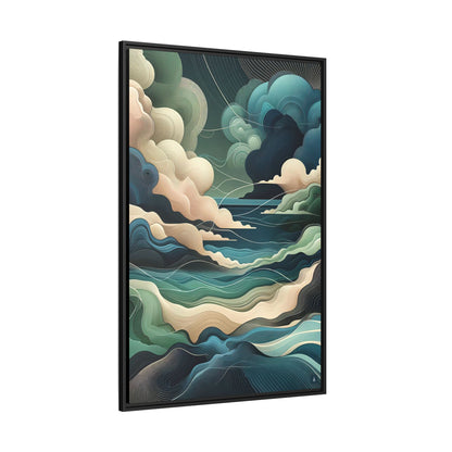 Ocean Storm | Abstract and Nature Inspired Wall Art | Pinewood Framed Canvas Wrap