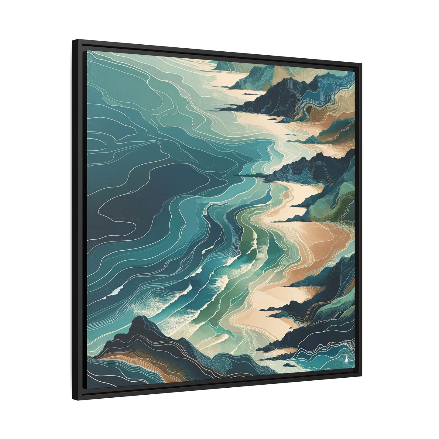 California Ocean Dreaming | Abstract and Nature Inspired Wall Art | Pinewood Framed Canvas Wrap