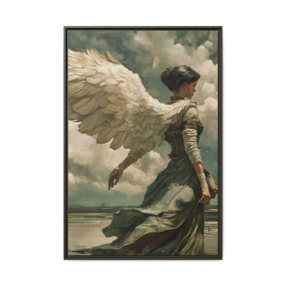 Heavenly Grace Ethereal Angel Wall Art | Pinewood Framed Canvas Wrap