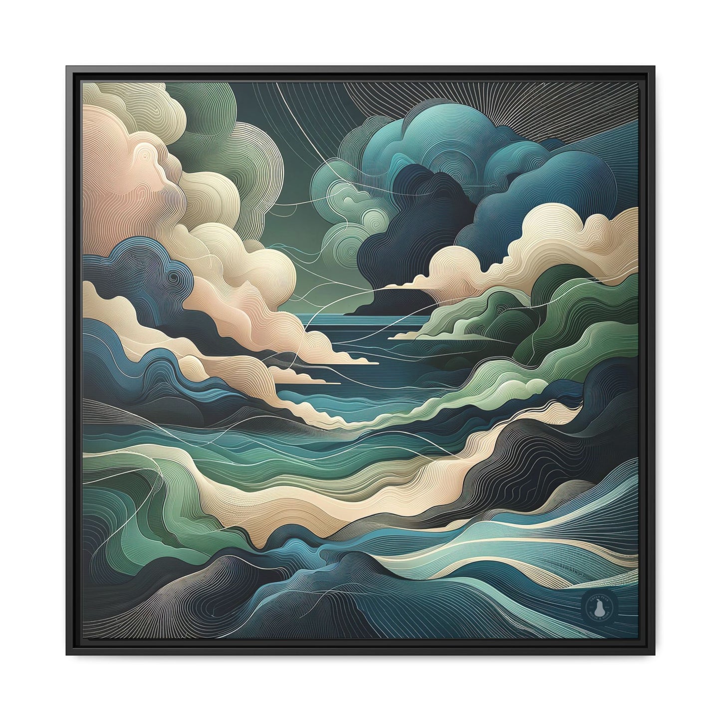 Ocean Storm | Abstract and Nature Inspired Wall Art | Pinewood Framed Canvas Wrap