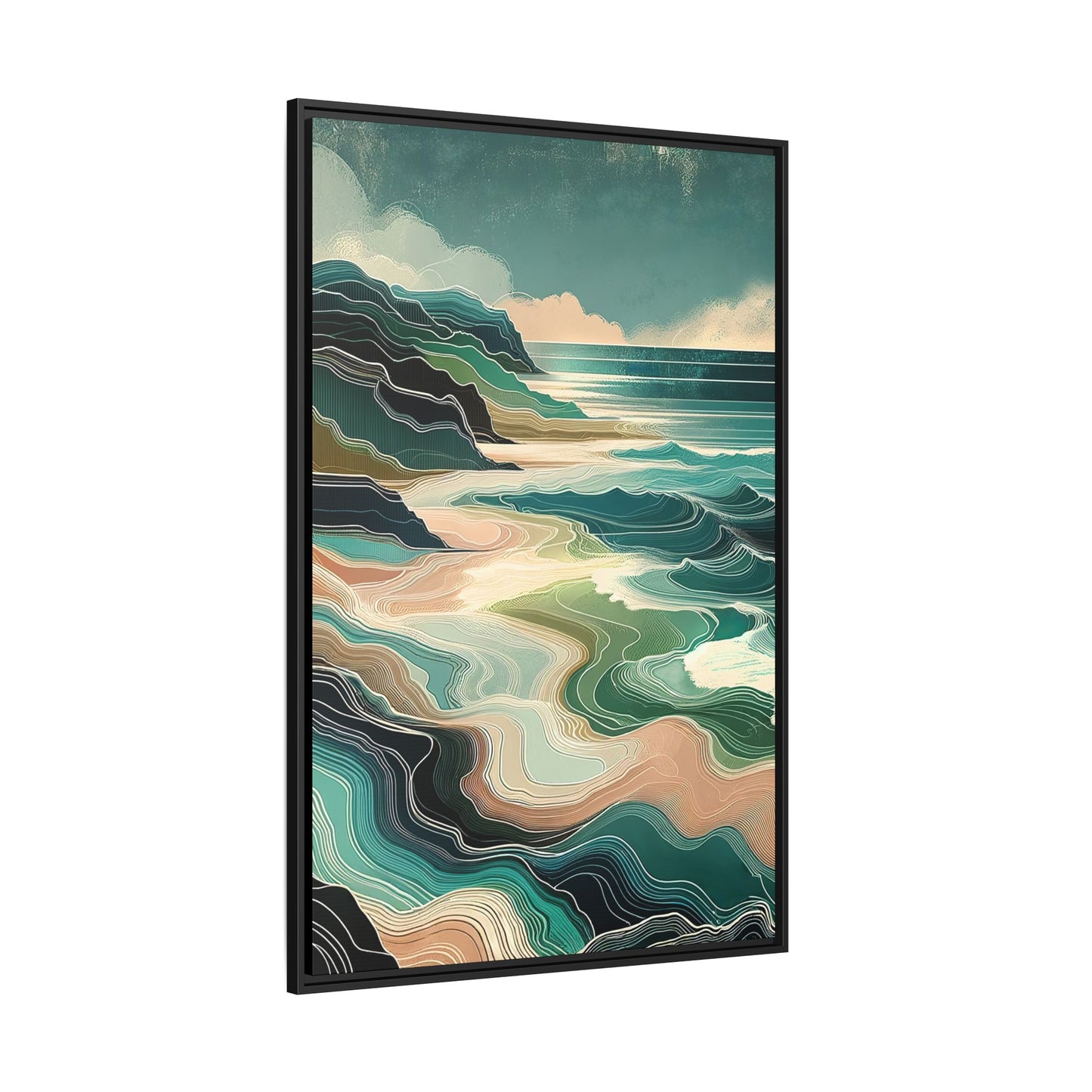 Ocean Calm | Abstract and Nature Inspired Wall Art | Pinewood Framed Canvas Wrap