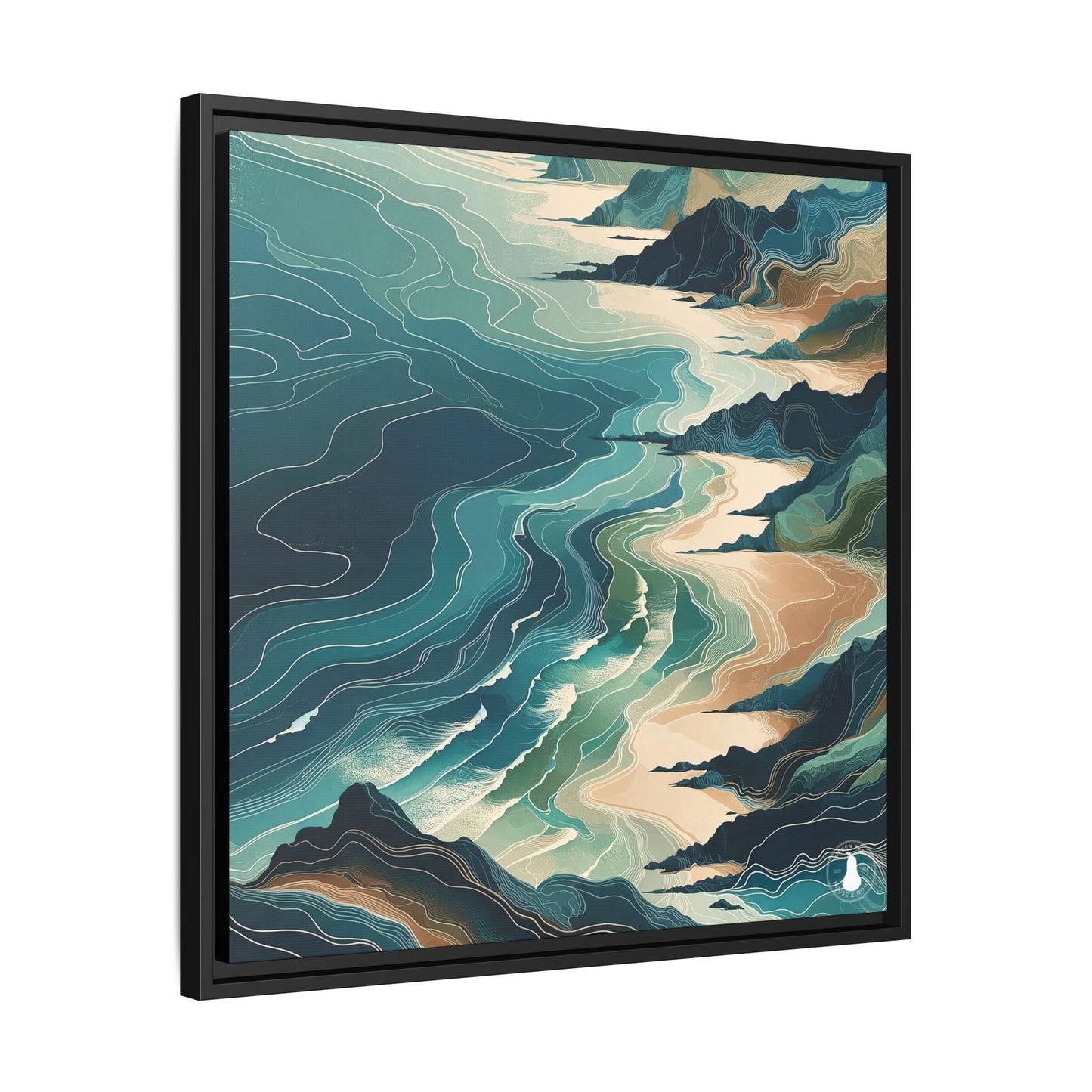 California Ocean Dreaming | Abstract and Nature Inspired Wall Art | Pinewood Framed Canvas Wrap