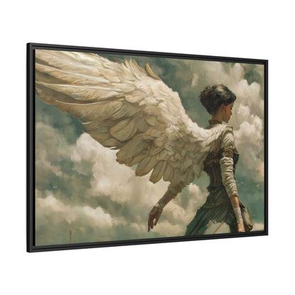 Heavenly Grace Ethereal Angel Wall Art | Pinewood Framed Canvas Wrap