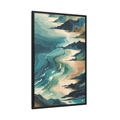 California Ocean Dreaming | Abstract and Nature Inspired Wall Art | Pinewood Framed Canvas Wrap