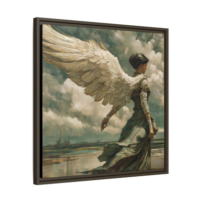 Heavenly Grace Ethereal Angel Wall Art | Pinewood Framed Canvas Wrap