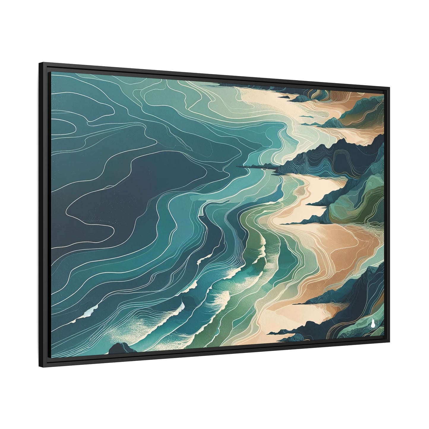 California Ocean Dreaming | Abstract and Nature Inspired Wall Art | Pinewood Framed Canvas Wrap