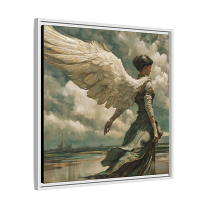 Heavenly Grace Ethereal Angel Wall Art | Pinewood Framed Canvas Wrap