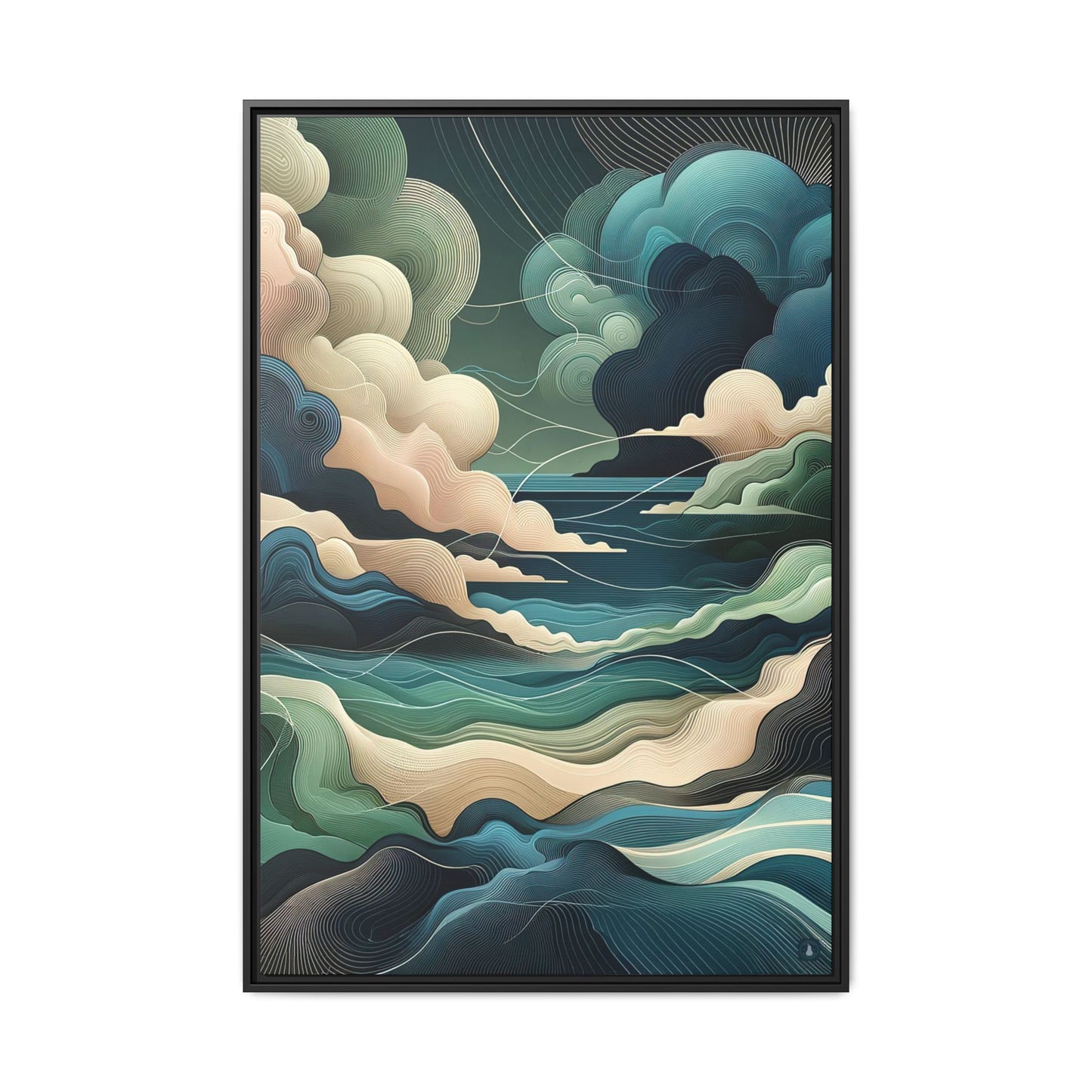 Ocean Storm | Abstract and Nature Inspired Wall Art | Pinewood Framed Canvas Wrap