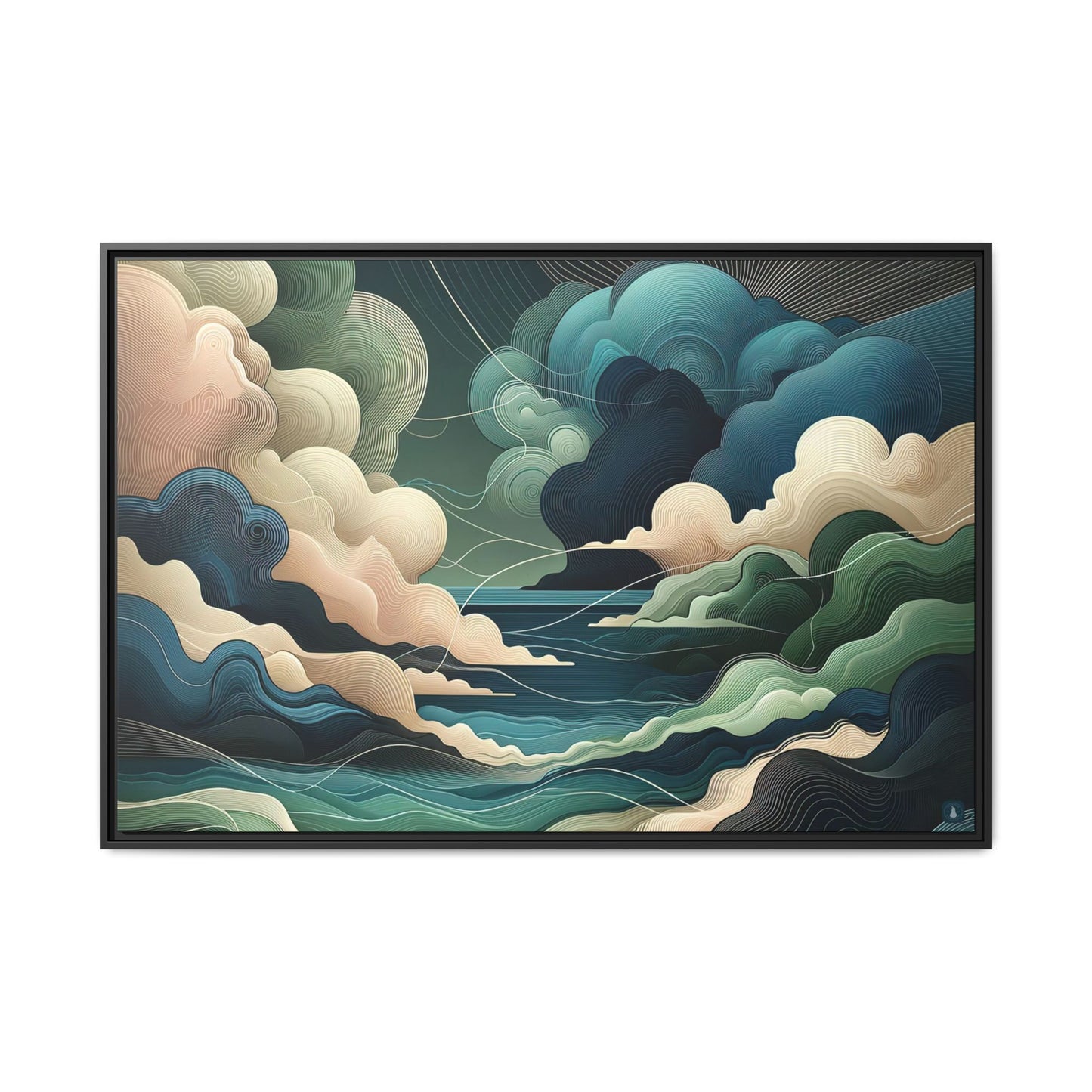 Ocean Storm | Abstract and Nature Inspired Wall Art | Pinewood Framed Canvas Wrap