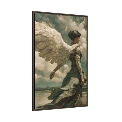 Heavenly Grace Ethereal Angel Wall Art | Pinewood Framed Canvas Wrap