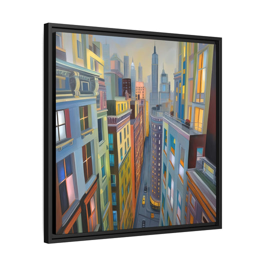 Highrise Color Cascade | Vibrant and Nature Inspired Wall Art | Pinewood Framed Canvas Wrap