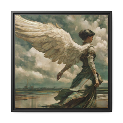 Heavenly Grace Ethereal Angel Wall Art | Pinewood Framed Canvas Wrap