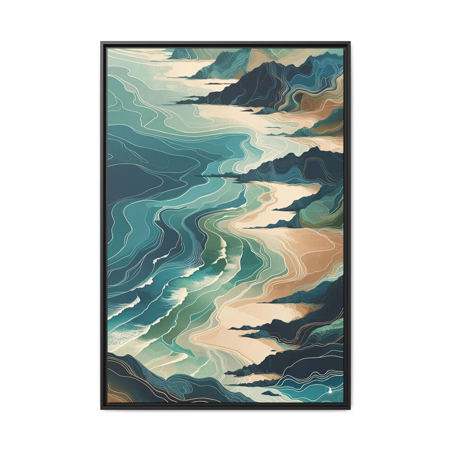 California Ocean Dreaming | Abstract and Nature Inspired Wall Art | Pinewood Framed Canvas Wrap