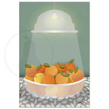 Radiant Harvest Bowl of Oranges Wall Art (Green) / CANVAS PRINT - Green Pear House and Home