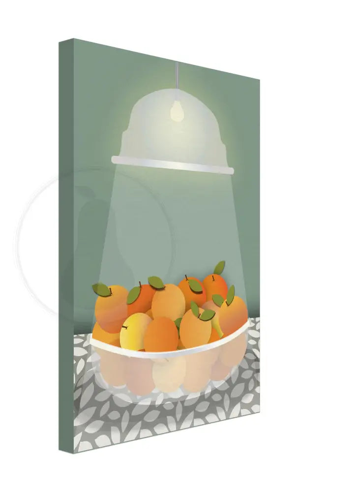 Radiant Harvest Bowl of Oranges Wall Art (Green) / CANVAS PRINT - Green Pear House and Home