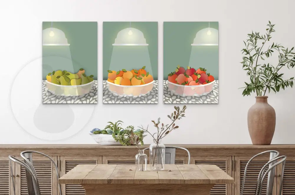 Radiant Harvest Bowl of Oranges Wall Art (Green) / CANVAS PRINT - Green Pear House and Home