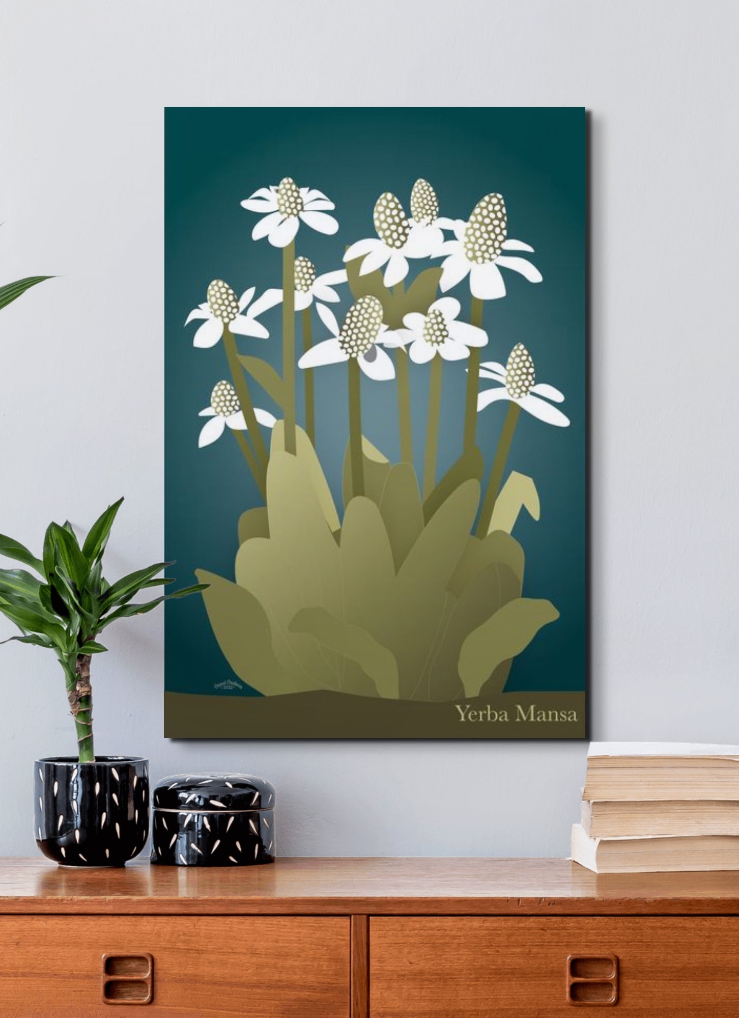 Enchanting Yerba Mansa Wall Art (Blue) / CANVAS PRINT - Green Pear House and Home